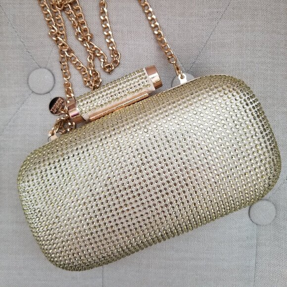 Badgley Mischka Gold Clutch - Picture 1 of 6